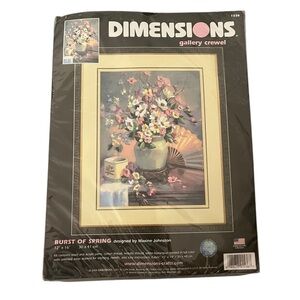 Dimensions Gallery Crewel Kit "Burst of Spring" #1536 12”x16” 2004 Flowers NEW